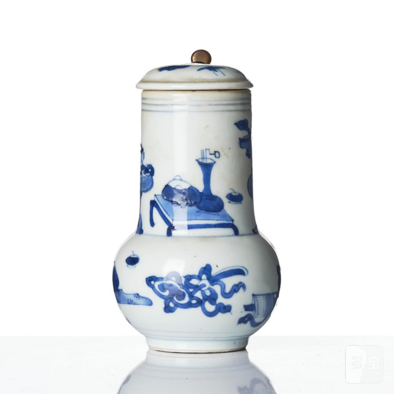 A blue and white jug with cover, - 图2